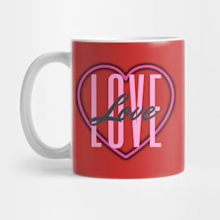 Pink Love Heart Design Mug